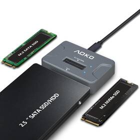 Aoko 706409439914 Nvme To Usb 3.2 10gbps Ssd Reader Docking Station Portable M.2