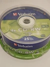Verbatim Cd-rw Discs 700MB/80MIN 4X Spindle 25/PACK. Fixed Price $9.87.