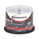 Innovera 50 Pack Dvd-r Discs, Inkjet Printable, 4.7GB, 16X IVR-468830. Fixed Price $22.00.