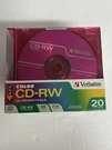 Verbatim Color Cd-rw Rewritable 20 Pack 2X-4X Speed 80 Mins Slim Case Brand New. Fixed Price $10.13.