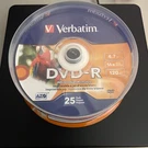 Verbatim Americas Llc 96191 Dvd-r 4.7GB 16X White Inkjet Printable, Hub. Fixed Price $11.00.