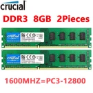 Crucial DDR3 1600MHZ 16GB (2X 8GB) PC3-12800 Desktop 240PIN Dimm Memory Ram 1.5V. Fixed Price $38.95.