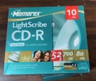 New Memorex Lightscribe Cd-r 52X 700MB 80 Minute Recordable Compact Disc 10-PACK. Fixed Price $34.50.