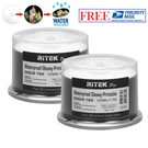 100 Ritek Pro Dvd-r 16X 4.7GB Water Resistant Glossy White Inkjet Printable Disc. Fixed Price $51.99.