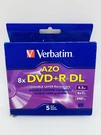 Verbatim Dvd+r Dl 8.5GB 8X Branded 4-PACK New. Fixed Price $14.99.